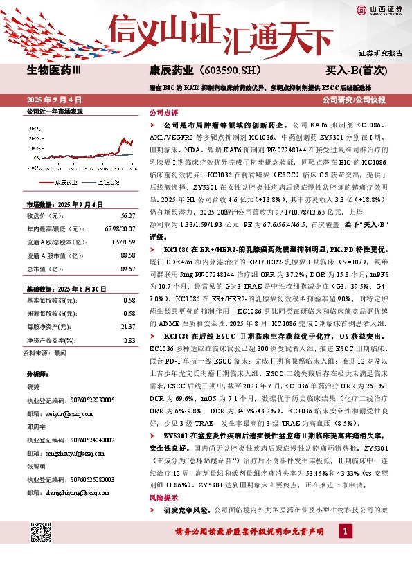 潜在BIC的KAT6抑制剂临床前药效优异，多靶点抑制剂提供ESCC后线新选择