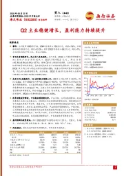 2025年中报点评：Q2主业稳健增长，盈利能力持续提升