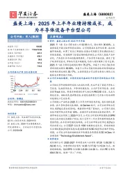 盛美上海：2025年上半年业绩持续成长，成为半导体设备平台型公司