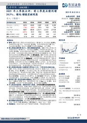 年三季报点评:前三季度业绩同增20.5%,绿电/储能贡献明显