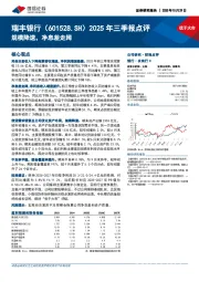 2025年三季报点评：规模降速，净息差走阔