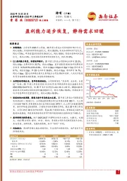 2025年三季报点评：盈利能力逐步恢复，静待需求回暖