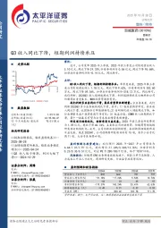 Q3收入同比下降，短期利润持续承压