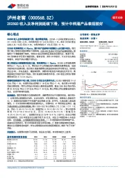 2025Q3收入及净利润延续下滑，预计中档酒产品表现较好