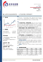 Q3业绩实现超预期增长，公司盈利能力持续提升
