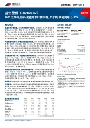 2025三季报点评:受益旺季行情回暖,Q3归母净利润环比+33%