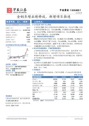 金铜齐增业绩释放，新增项目推进