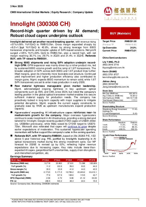 Record-high quarter driven by AI demand; Robust cloud capex underpins outlook