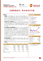 2025年三季报点评：业绩短期承压，新业务成长可期