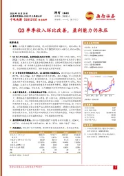 2025年三季报点评：Q3单季收入环比改善，盈利能力仍承压