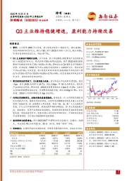 2025年三季报点评：Q3主业维持稳健增速，盈利能力持续改善