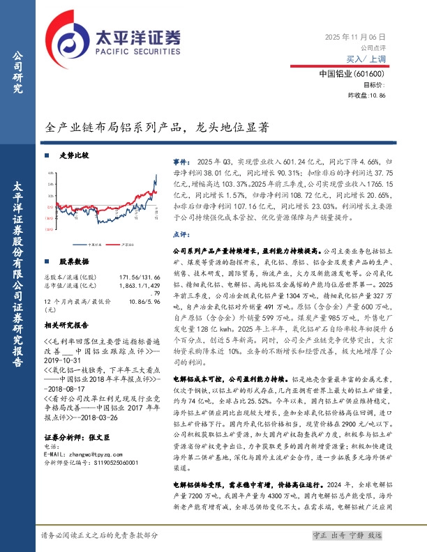 全产业链布局铝系列产品，龙头地位显著