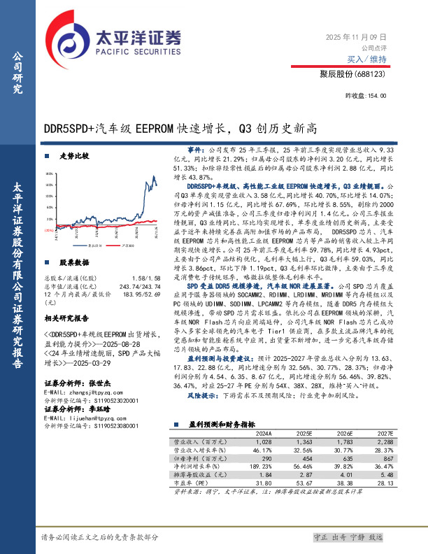 DDR5SPD+汽车级EEPROM快速增长，Q3创历史新高