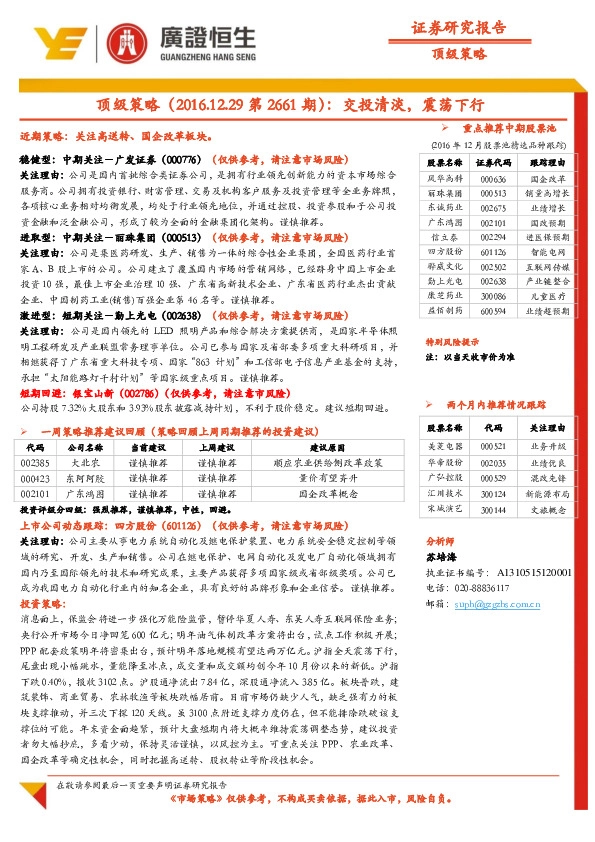 顶级策略:交投清淡,震荡下行