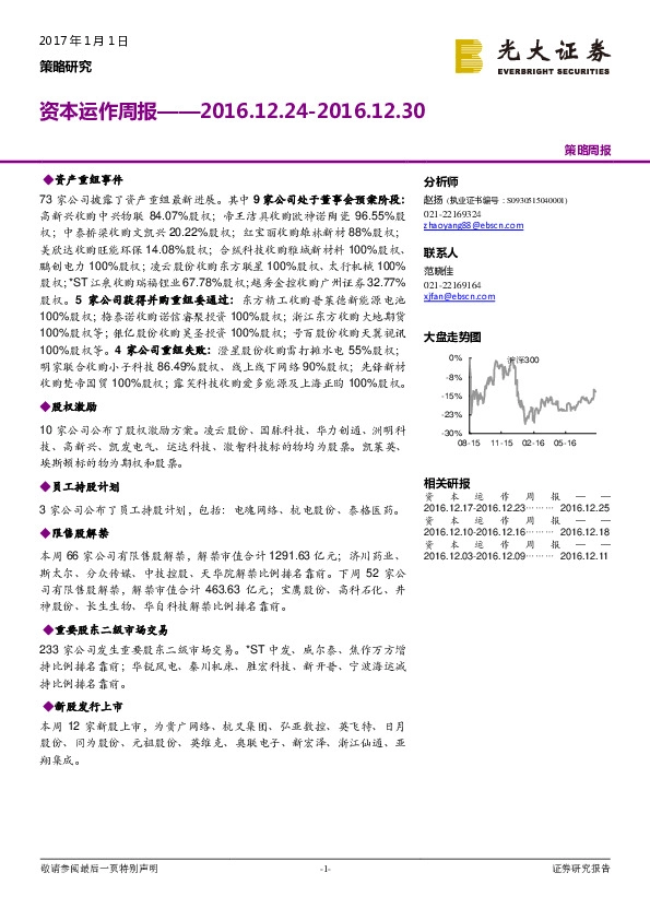 资本运作周报