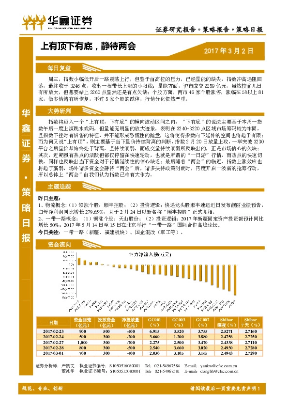策略日报:上有顶下有底,静待两会