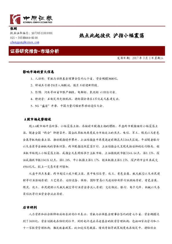 市场分析:热点此起彼伏 沪指小幅震荡