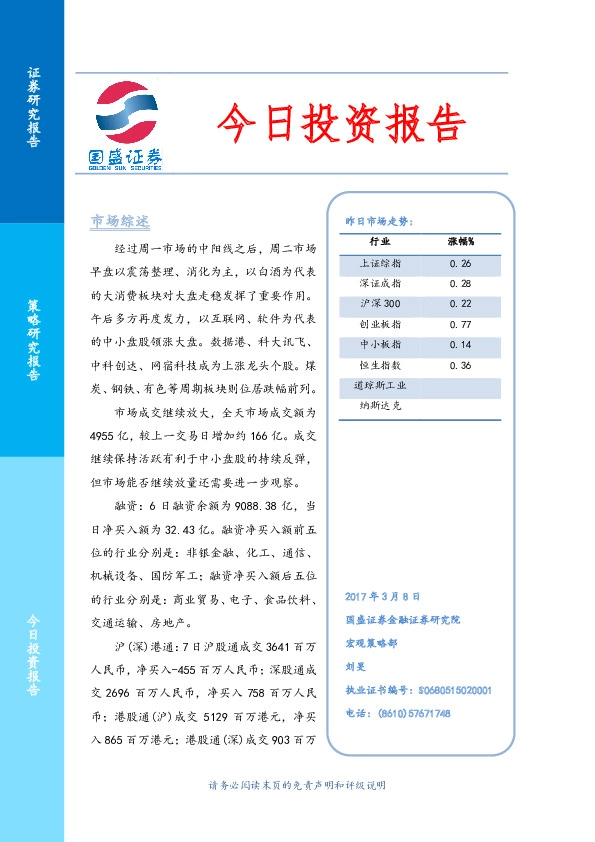 今日投资报告