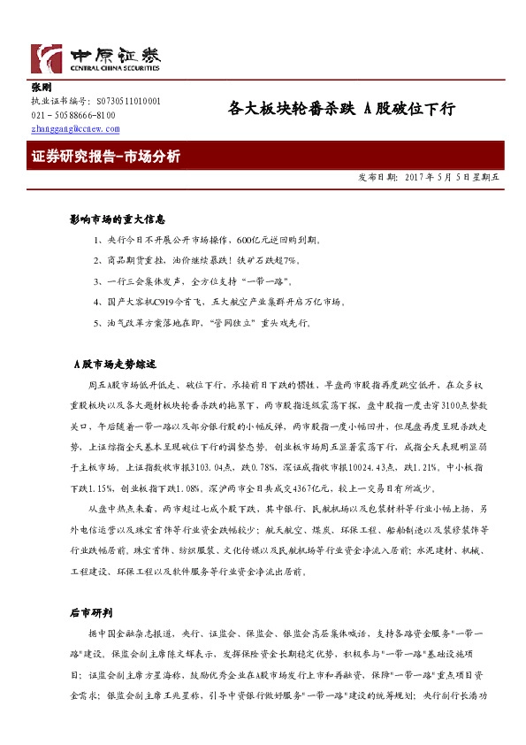 各大板块轮番杀跌 A股破位下行