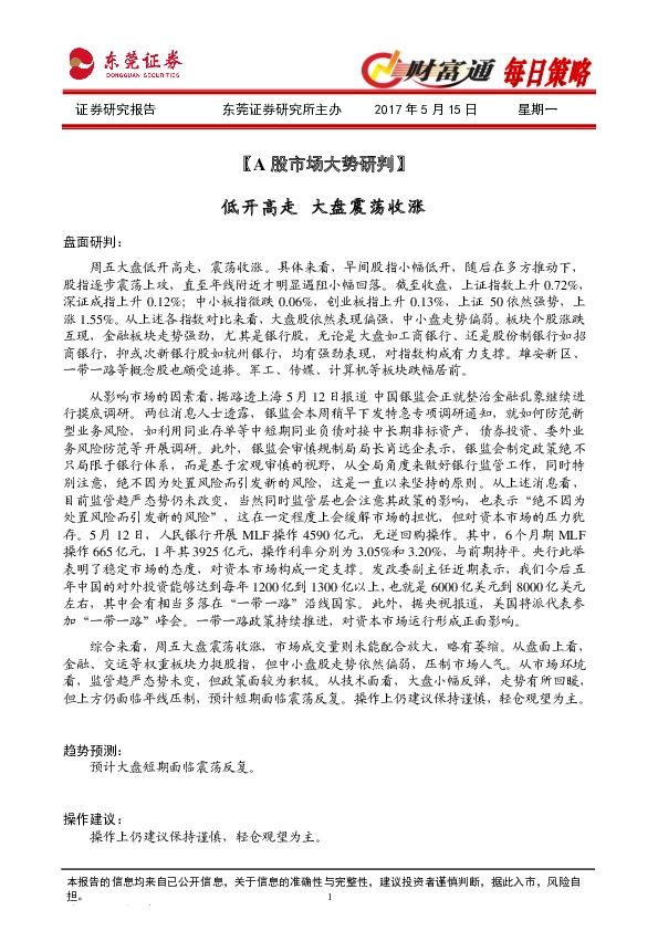 财富通每日策略
