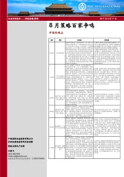 8月策略百家争鸣