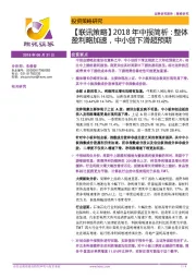【联讯策略】2018年中报简析：整体盈利略加速，中小创下滑超预期