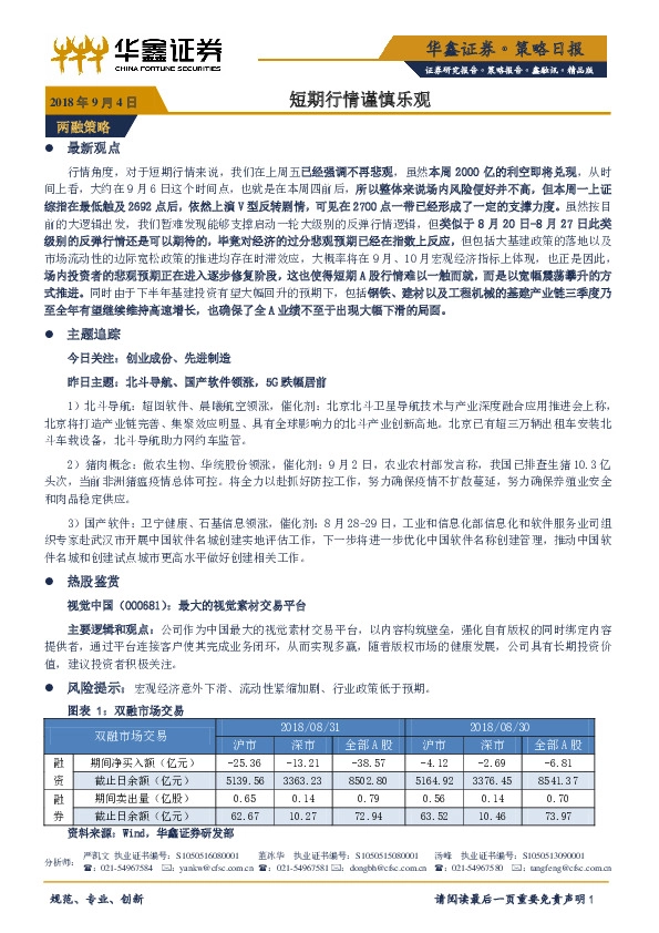 短期行情谨慎乐观