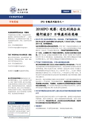 IPO专题系列报告之一:2018IPO观察:过亿利润企业缘何被否?不唯盈利论英雄