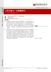 多资产策略周报第15期：人民币破七？主要看美元