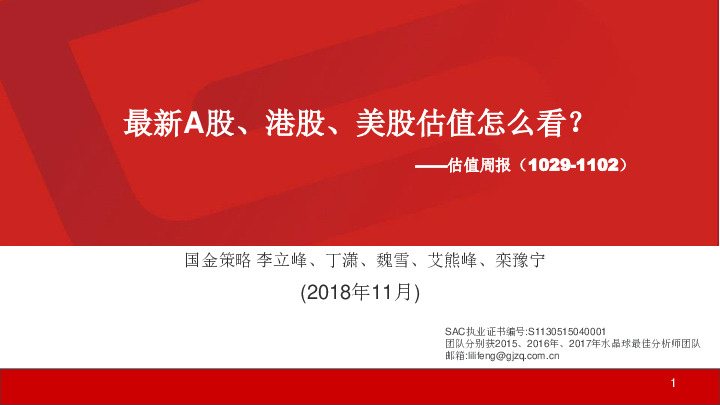 估值周报：最新A股、港股、美股估值怎么看？