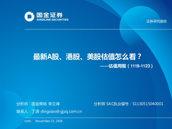 估值周报：最新A股、港股、美股估值怎么看？