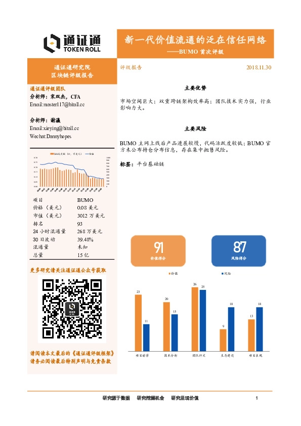 BUMO首次评级：新一代价值流通的泛在信任网络