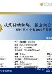 中小盘2019年投资策略:政策持续松绑,掘金细分成长