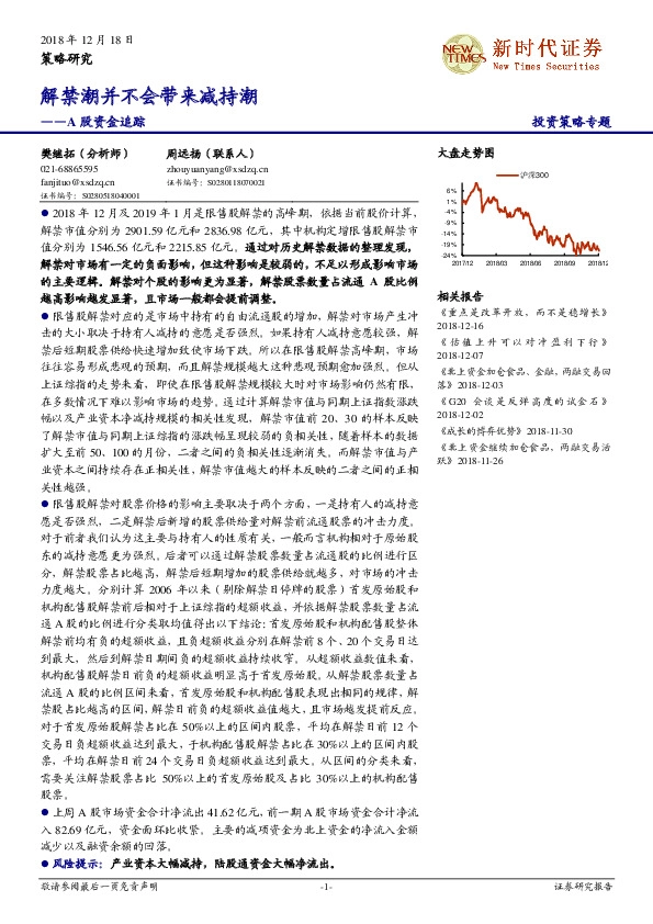 A股资金追踪：解禁潮并不会带来减持潮