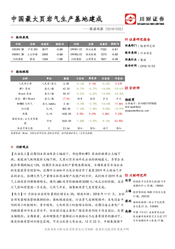 能源观察：中国最大页岩气生产基地建成