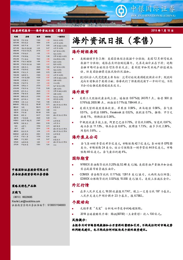 海外资讯日报(零售)