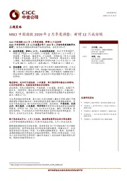 主题策略：MSCI中国指数2019年2月季度调整：新增12只成份股