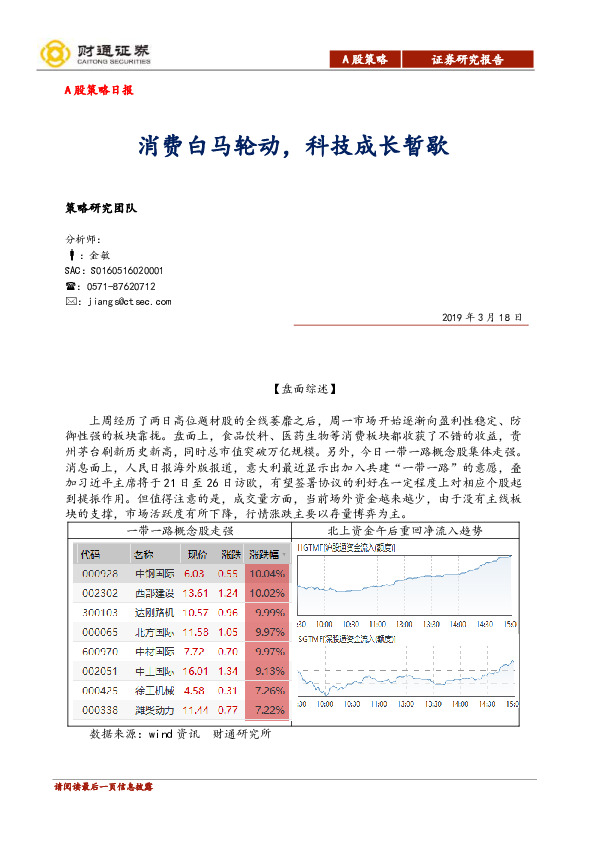 A股策略日报：消费白马轮动，科技成长暂歇