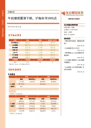 收盘综述：午后继续震荡下跌，沪指失守3000点