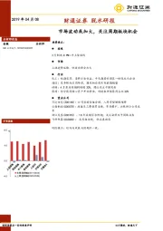 脱水研报：市场波动或加大，关注周期板块机会