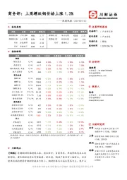 周期观察：商务部：上周螺纹钢价格上涨1.3%