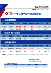 中金研报个股评级调整跟踪