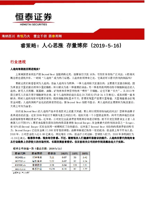 睿策略：人心思涨 存量博弈