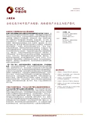 主题策略：全球变局下的中国产业趋势：战略看待产业自主与国产替代