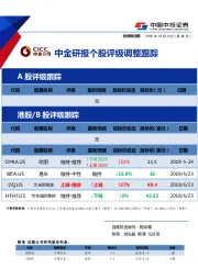 中金研报个股评级调整跟踪