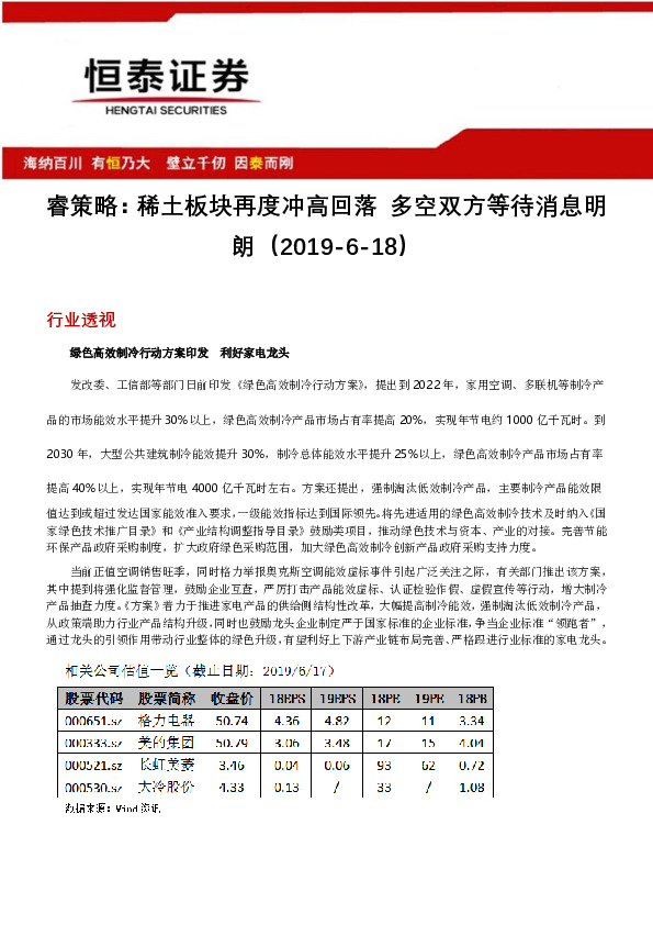 睿策略：稀土板块再度冲高回落 多空双方等待消息明朗