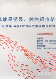 山证策略·A股2019年中报业绩分析报告：减费降税效果明显，关注后市结构性行情