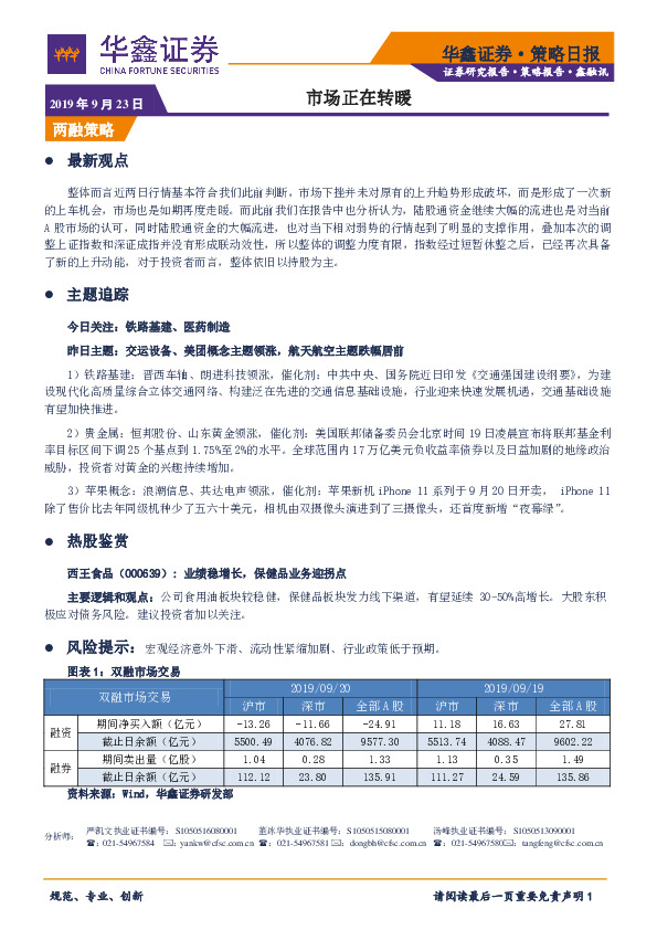 策略日报：市场正在转暖