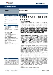 行业比较专刊：下游消费景气回升，资源品价格多数下跌