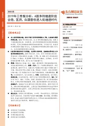 策略专题：2019年三季报分析：A股净利增速阶段企稳，医药，白酒营收进入低增速时代